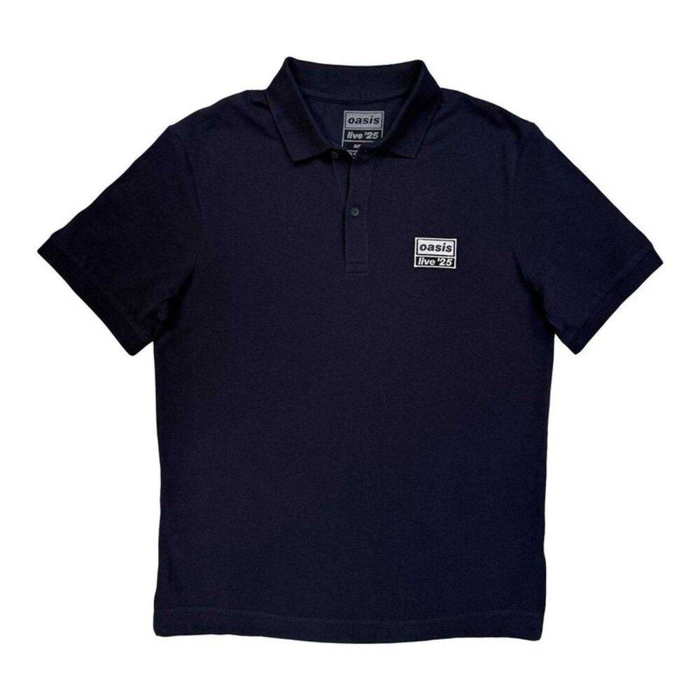 Oasis Unisex Adult Live �'25 Lockup Polo Shirt / Navy Blue